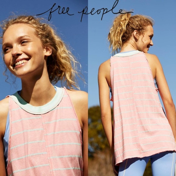 NWOT Free People Striped Making Waves Tank - Picture 1 of 11